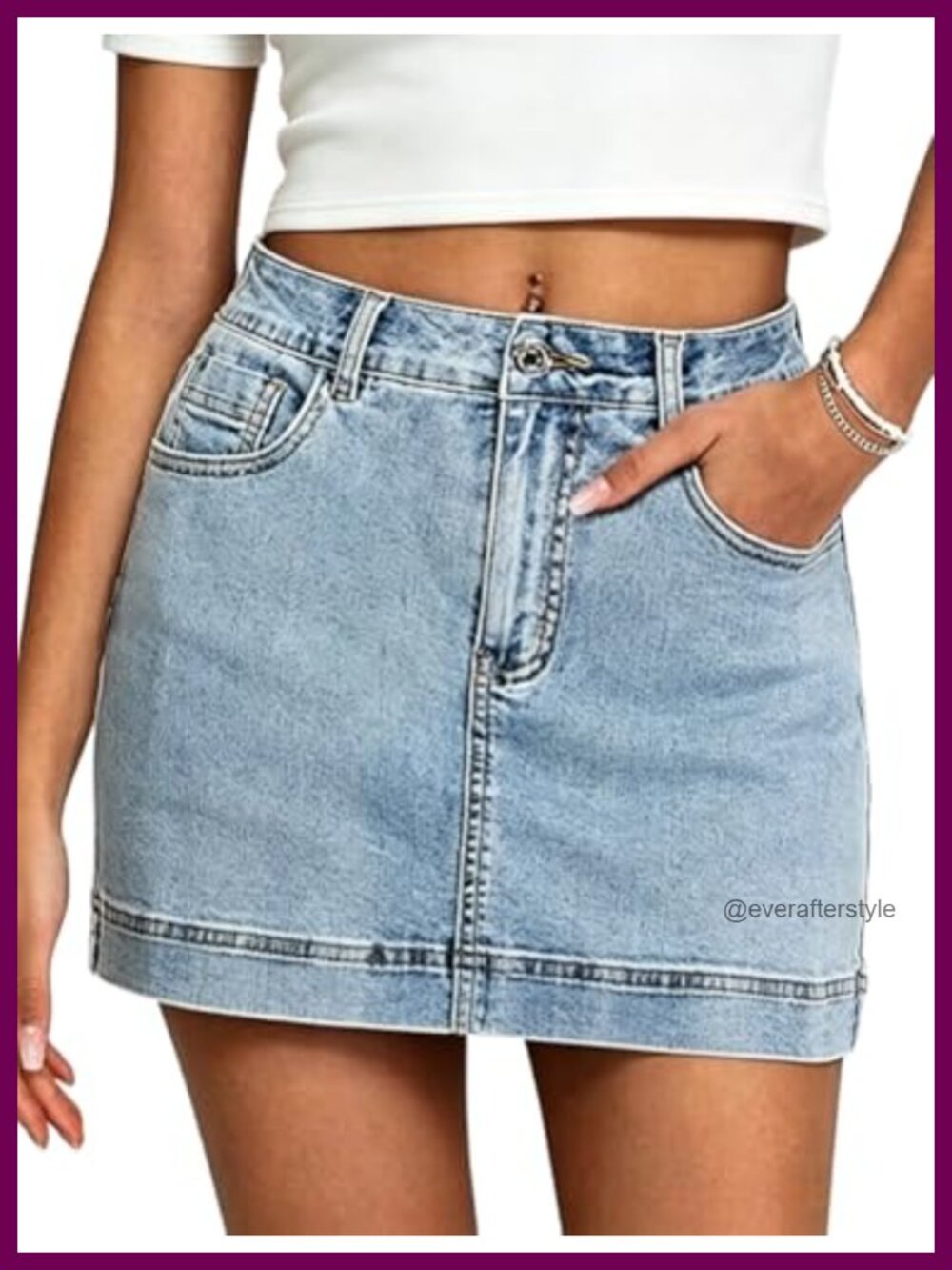 Women's Y2K Denim Skort High Stretch Mini Skirt Low Waist with Pockets